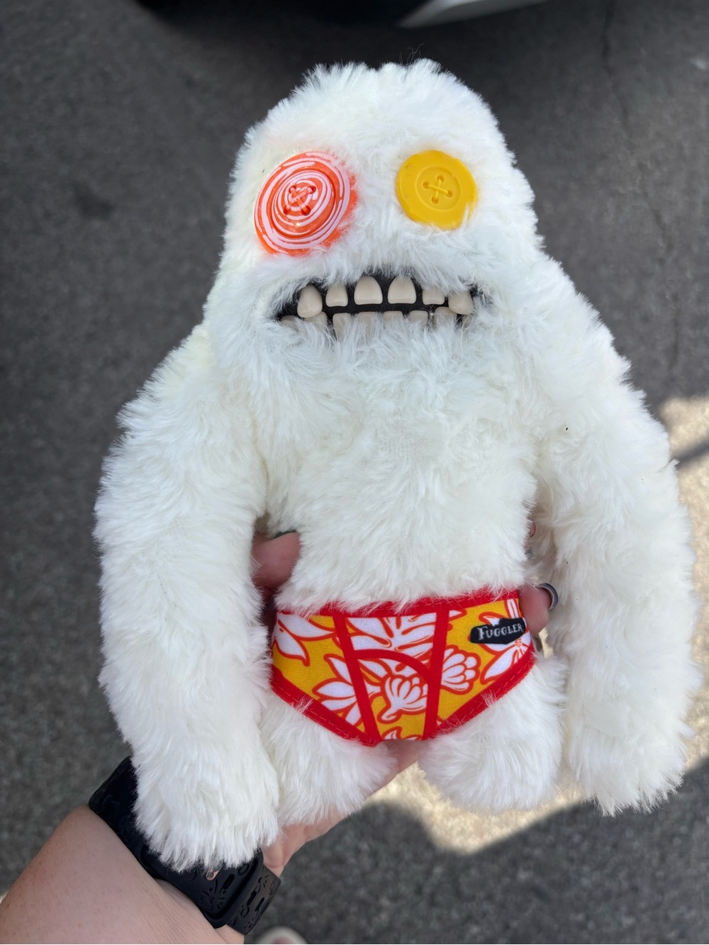 Fuggler Sasquoosh Plush Funny Ugly Monster Budgie White Stuffed Toy